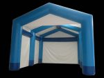 Zelt aufblasbar blau/weiß
